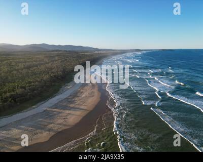Vista aerea della spiaggia di Coffs Harbour Foto Stock