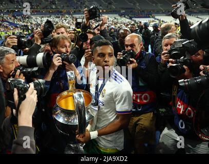 Parigi, Francia. 28th maggio 2022. Rodrygo del Real Madrid durante la partita della UEFA Champions League allo Stade de France, Parigi. Il credito d'immagine dovrebbe leggere: David Klein/Sportimage Credit: Sportimage/Alamy Live News Foto Stock