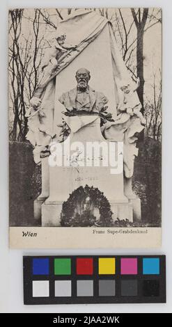 11., Cimitero Centrale - Grab onorario di Franz von Suppé, cartolina. Fratelli Kohn KG (B. K. W. I.), PRODUTTORE Foto Stock