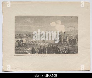 Estratto di giornale con illustrazione: 'Aratri di proprietà con l'aratro a vapore Fowler a Schwechat il 14 novembre 1861.'. Sconosciuto Foto Stock