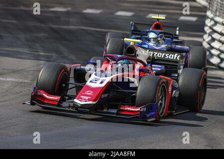 21 WILLIAMS Calan (aus), Trident, Dallara F2, in azione durante il round 5th del Campionato FIA di Formula 2 2022, sul circuito di Monaco, dal 27 al 29 maggio 2022 a Monte-Carlo, Monaco - Foto: Xavi Bonilla / Agenzia fotografica olandese/DPPI/LiveMedia Foto Stock