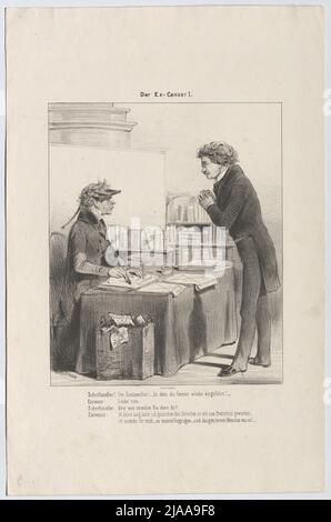 « L'ex censore I. » (Caricatura sulla censura). Anton Zampis (1820-1883), litografo, Johann Höfelich (1796-1849), stampante Foto Stock