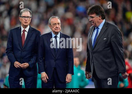 Parigi, Francia. 28th maggio 2022. Il presidente del Real Madrid Florentino Perez ha visto durante la cerimonia di premiazione della finale della UEFA Champions League tra Liverpool e Real Madrid allo Stade de France di Parigi. (Photo Credit: Gonzales Photo/Alamy Live News Foto Stock