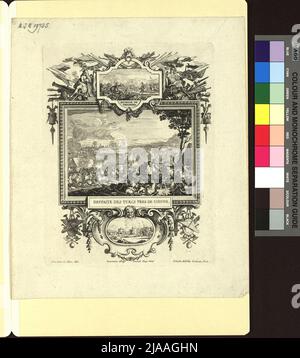 Defaite dei Turcs Pres de Vienne ' /' Bataille des Presburg '. Scene della battaglia di rifiuti nei pressi di Vienna nel 1683 e della battaglia nei pressi di Pressburg. Johanna Sibylla Kraus (Küsell), incisore di rame, dopo: Sébastian Leclerc (anche le Clerc) d. Vecchio (1637-1714), artista Foto Stock