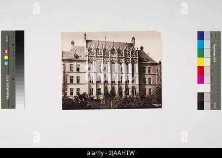 1st, Beethovenplatz 1 - Scuola superiore accademica - dettaglio. Michael Frankenstein & Comp. (1843-1918), Photo Studio Foto Stock