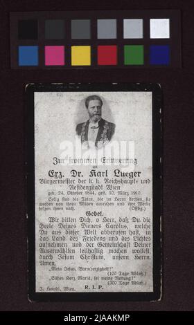 Carta commemorativa Karl Lueger (1844-1910), politico. Sconosciuto Foto Stock