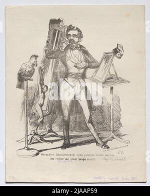 'Come il principe Schnatteratowski il suo gabinetto politico (...) fa (caricatura su Felix Fürst von Lichnowsky, membro dell'Assemblea Nazionale di Francoforte nel 1848). Eduard Gustav maggio (1818-1907), editore Foto Stock