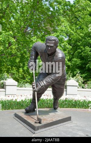 Maurice 'Rocket' Richard Statua, Gatineau, Quebec, Canada Foto Stock