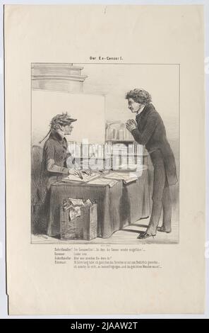 « L'ex censore I. » (Caricatura sulla censura). Anton Zampis (1820-1883), litografo, Johann Höfelich (1796-1849), stampante Foto Stock