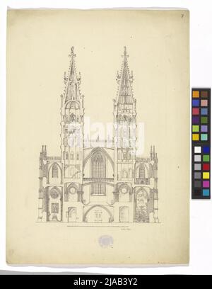 Ref.: 'La Cattedrale di Santo Stefano a Vienna'. Santo Stefano, sezione trasversale attraverso la pianta occidentale. Georg Christoph (Christian) Wilder (1797-1855), cassetto Foto Stock