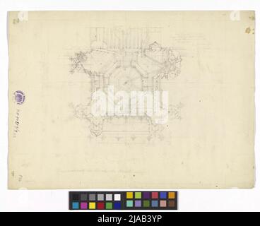 Ref.: 'La Cattedrale di Santo Stefano a Vienna'. Santo Stefano, sezione trasversale con vista del coro (verso: Torre nord, proiezione). Georg Christoph (Christian) Wilder (1797-1855), cassetto Foto Stock