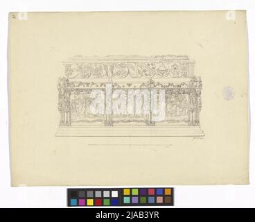 Ref.: 'La Cattedrale di Santo Stefano a Vienna'. Santo Stefano, imperatore sepolcro Friedrich III, lato lungo. Georg Christoph (Christian) Wilder (1797-1855), cassetto Foto Stock