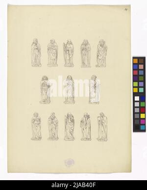 Ref.: 'La Cattedrale di Santo Stefano a Vienna'. Santo Stefano, figure di apostolo. Georg Christoph (Christian) Wilder (1797-1855), cassetto Foto Stock