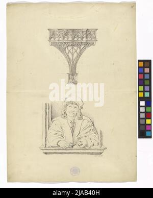 Ref.: 'La Cattedrale di Santo Stefano a Vienna'. Santo Stefano, piede d'organo e busto di Pilgram. Georg Christoph (Christian) Wilder (1797-1855), cassetto Foto Stock