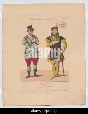 Scholz come Augustin e Robert (immagine del costume n° 37 per il giornale teatrale). Sconosciuto Foto Stock