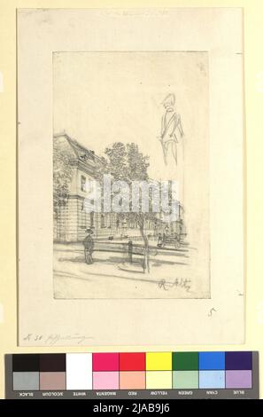 Scuderie di corte (con studio di figura). Rudolf von Alt (1812-1905), artista Foto Stock