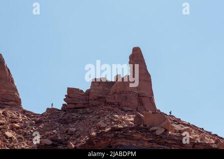 Pinnacoli di arenaria, Labyrinth Canyon, Utah. Foto Stock