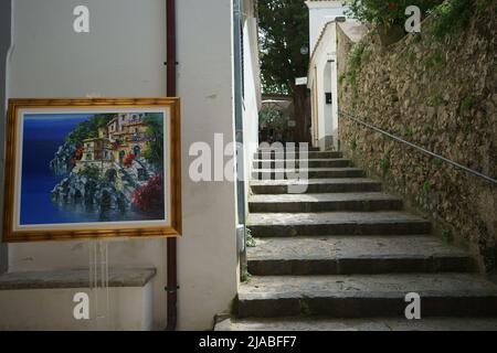 Via Ravello, Costiera Amalfitana, Italia Foto Stock
