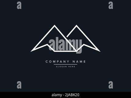 Icona del logo Line art di una montagna Illustrazione Vettoriale