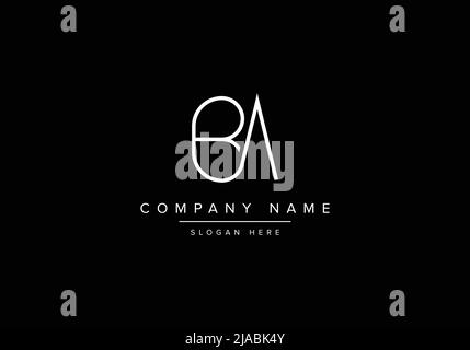 Logo icona Creative minimal line art, logo BA monogramma Illustrazione Vettoriale