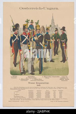 "Cittadino di Vienna" militare. / 1848' (da Knötel, cliente uniforme, IX. Vol., N. 43). Richard Knötel (1857-1914), litografia Foto Stock