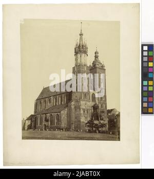 Fremde Orte - Polen - Krakau / Kraków - Hauptmarkt / Rynek Główny - Marienkirche / Chiesa di Santa Maria. Andreas Groll (1812-1872), fotografo, Victor Luntz (1840-1903), Formly di proprietà di Foto Stock