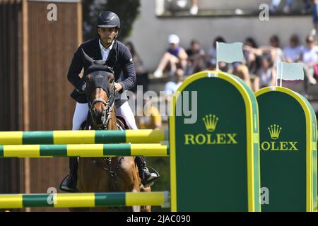 Roma, Italia. 29th maggio 2022. Emanuele Camilli durante il Premio 10 - Rolex Gran Premio Roma&#XA;II manica del 89th CSIO Roma 2022 a Piazza di Siena, 28th maggio 2022, Roma, Italia. Credit: Live Media Publishing Group/Alamy Live News Foto Stock