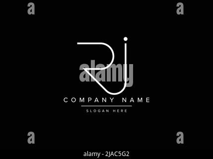Logo icona Creative minimal line art, logo RJ monogramma Illustrazione Vettoriale