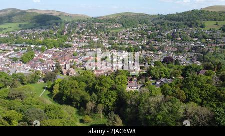 Veduta aerea della Chiesa di Stretton nello Shropshire, Inghilterra, Regno Unito Foto Stock