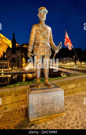 Statua di Charles de Gaulle a Dinant, Belgio Foto Stock