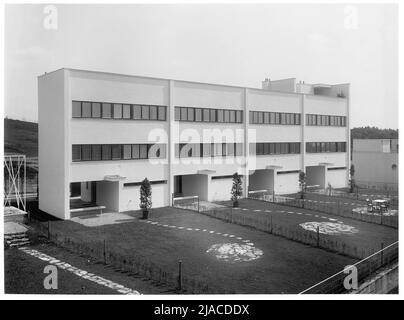 Werkbundsiedlung, Haus 25 to 28 (13th, Veitingergasse 87-93): Garten Side. Martin Gerlach jun. (1879-1944), fotografo, André Lurat (1892-1970), architetto Foto Stock
