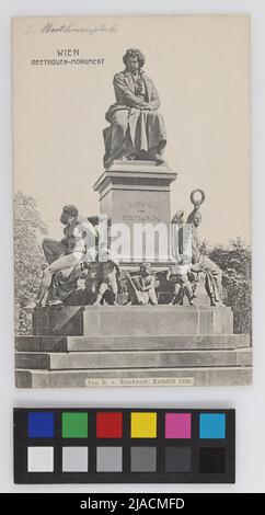 Vienna. Monumento di Beethoven di R. v. Zumbusch, rivelato nel 1880 .. Editore tedesco di cartoline, produttore Foto Stock