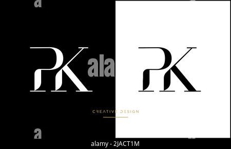 Alfabeto lettere PK o KP icona astratta Logo Illustrazione Vettoriale