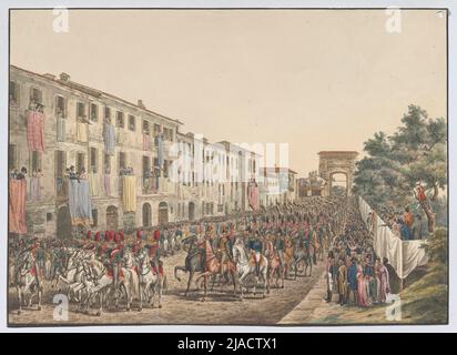 Hedding truppe austriache a Milano il 8 maggio 1814. Sconosciuto Foto Stock