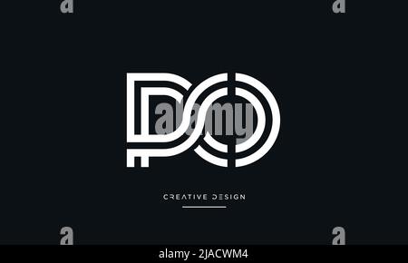 Alfabeto lettere PO, OP, P o o astratto icona Logo Monogramma Illustrazione Vettoriale