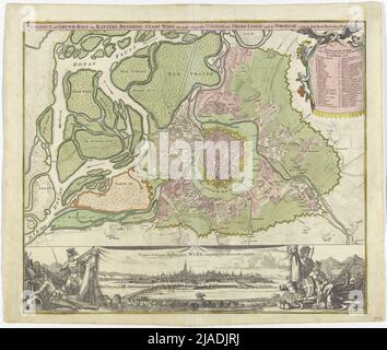 Piano di Vienna con vista generale (dopo Anguissola/Marinoni e secondo H.P. Schut). Johann Baptist Homann (1664-1724), incisore di rame, dopo: Leandro Anguissola (1653-1720), cartografo, Jacob Marinoni (1676-1755), cartografo Foto Stock