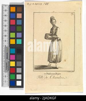 Immagini dei Volks comuni a Vienna ', Blatt 88:' Stubenmägden. Fille de Chambre. '[Stubenmädch]. Jakob (Jacob) Adam (1748-1811), artista Foto Stock