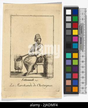 Immagini del comune Volks zu Vienna ', Blatt 8:' femmina del castello. La Marchande de Chataignes. '[Maronibrater]. Jakob (Jacob) Adam (1748-1811), artista Foto Stock