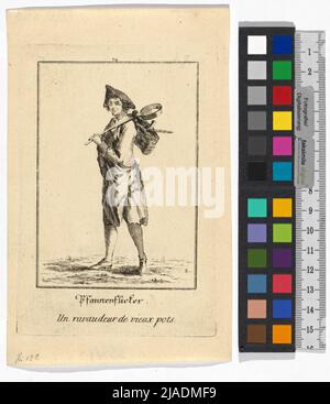 Immagini del comune Volks zu Vienna ', Blatt 74:' Pan Flicker. Un ravaudeur de vieux POTS. '. Jakob (Jacob) Adam (1748-1811), artista Foto Stock