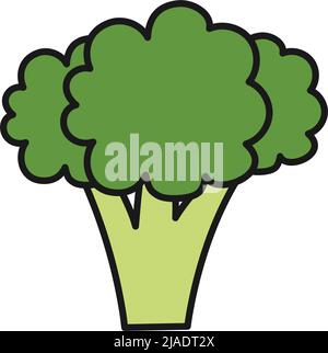 illustrazione vettoriale del modello di disegno dell'icona di broccoli Illustrazione Vettoriale