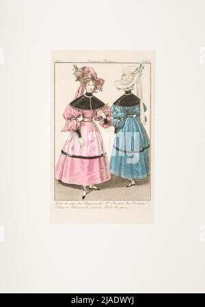 Immagine moda: Due figure, abiti con peliners in velluto. Sconosciuto Foto Stock