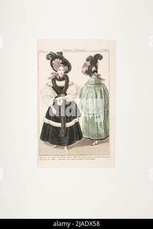 Immagine moda: Due figure, abito in velluto e cappotto in velluto. Sconosciuto Foto Stock