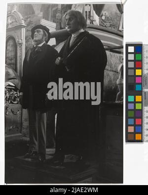 2nd, folkprater - la cera figure Dr. Martin Lutero e Richard Wagner nel 'Panopticum da eredi di H. Präuscher'. Master class per la grafica all'Università delle Arti applicate, realizzazione Foto Stock