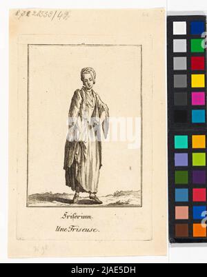 Immagini dei Volks comuni a Vienna ', Blatt 42:' Frerisin. Un parrucchiere. '[parrucchiere]. Jakob (Jacob) Adam (1748-1811), artista Foto Stock