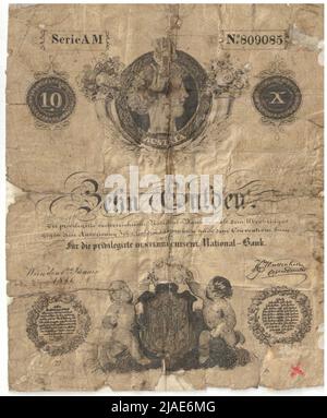 Istruzione (falso), 10 gilders. Banca nazionale austriaca privilegiata, AUTORITÀ MINT Foto Stock