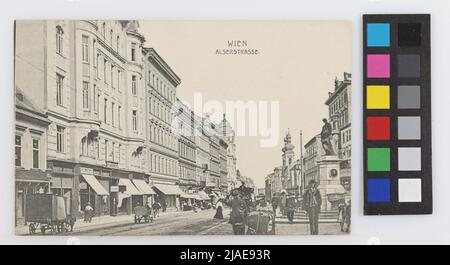 9th, 8th, Alser Straße - Vista dalla fontana di vigilanza verso il centro della città, cartolina. Editore tedesco di cartoline, produttore Foto Stock