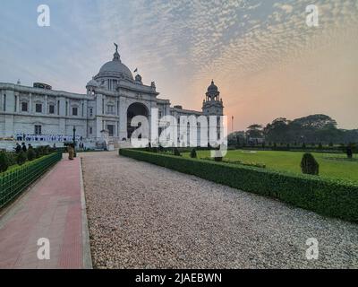 Kolkata, Bengala Occidentale, India - 16 dicembre 2021: Victoria Memorial in serata Foto Stock