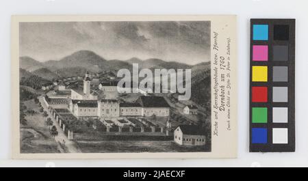 17., Dornbach - Rupertusplatz 5 - Chiesa di Dornbach e edificio governato, intorno al 1760, cartolina. Sconosciuto Foto Stock