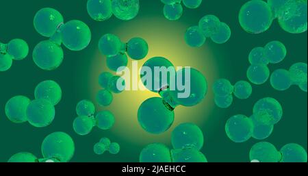 il concetto di energia verde. ograginka microorganismi sviluppo di cellule. 3d rendering Foto Stock