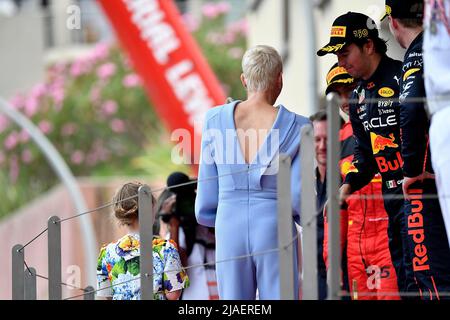 29th maggio 2022, circuito di Monaco, Monte Carlo, FORMULA 1 GRAN PREMIO DI MONACO 2022 , nella foto Charlene Lynette Grimaldi, Principessa di Monaco, figlia Gabriella di Monaco Foto Stock